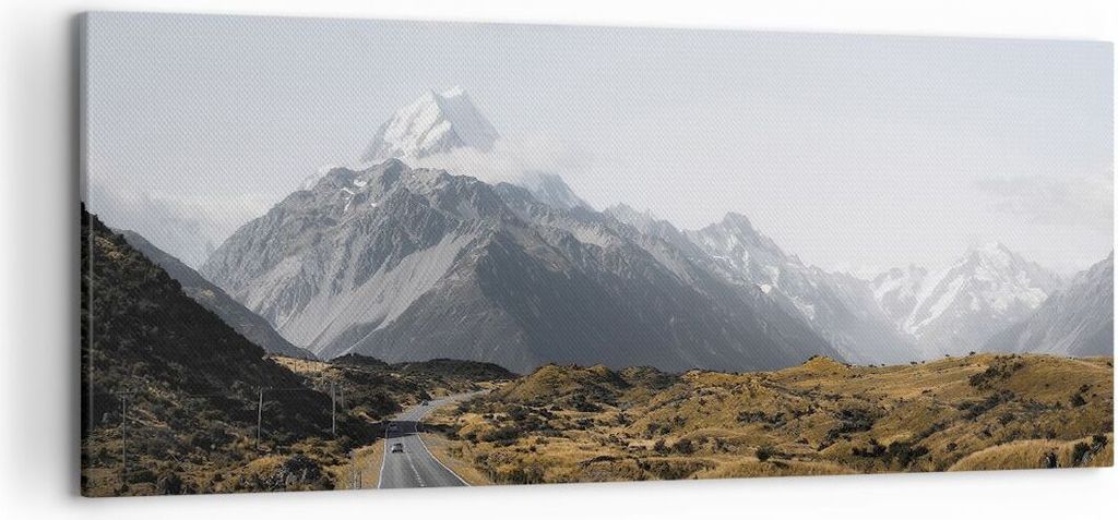 Bild auf Leinwand - Leinwandbild - Einteilig - Weg Berg Gipfel - 120x50cm - Wand Bild - Wanddeko - Wandbilder - Leinwanddruck - Bilder - Wanddekora...