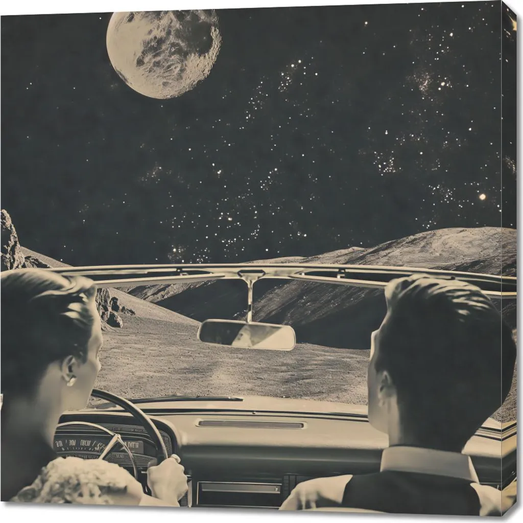 Quadro 90x90 Stampa su Tela Luna - Robusto, Duraturo e Facile da Montare