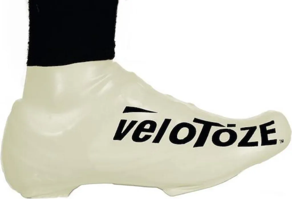 VeloToze 2.0 Courts Blancs L/XL - Couvre-chaussures Vélo Imperméables