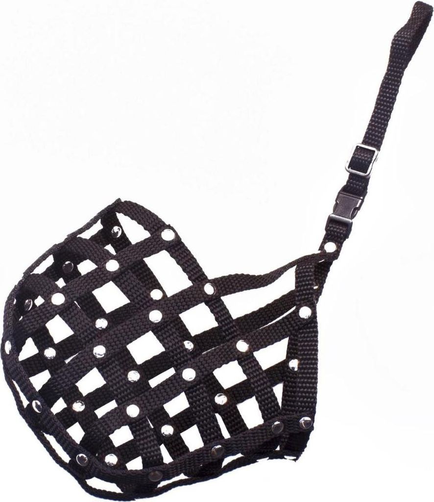 Bafpet Riemenmaulkorb, gestrickt, schwarz, O.D. 36cm, L.D. 10cm, O.K. 50-66cm, 19705D