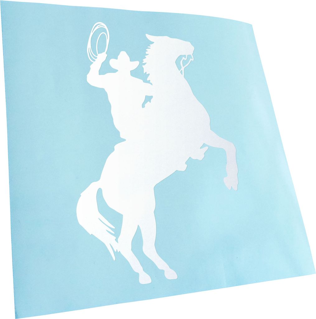 hauptsachebeklebt Kiwistar - Autoaufkleber - Cowboy mit Pferd Lasso Heckscheibe - Aufkleber für Auto Kfz Fahrrad, LKW, Truck Mofa