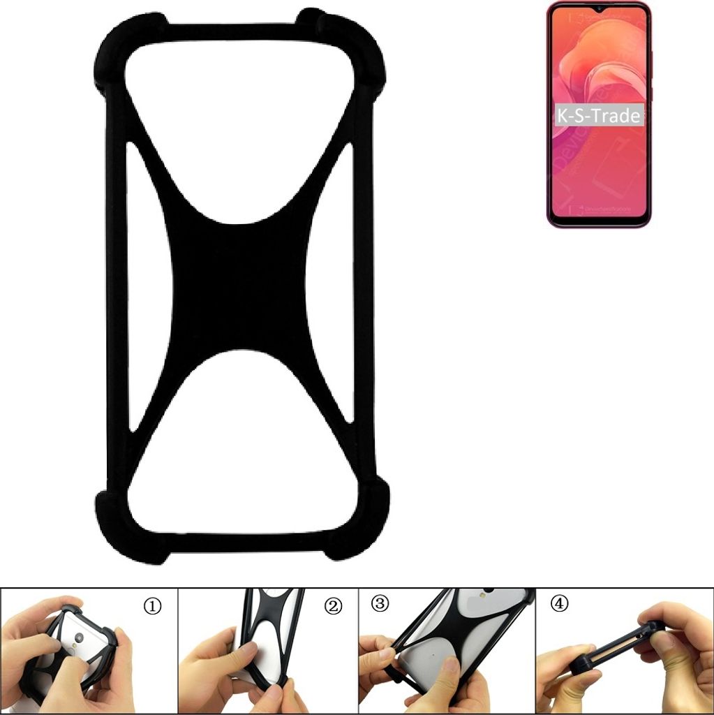 K-S-Trade Handy-Hülle Schutz-Hülle kompatibel mit Doogee X96 Silikon Bumper TPU Softcase Smartphone Stoßschutz, schwarz