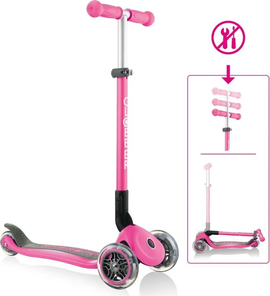 Trottinette Rose Globber Primo Foldable Idéale pour Sorties au Parc