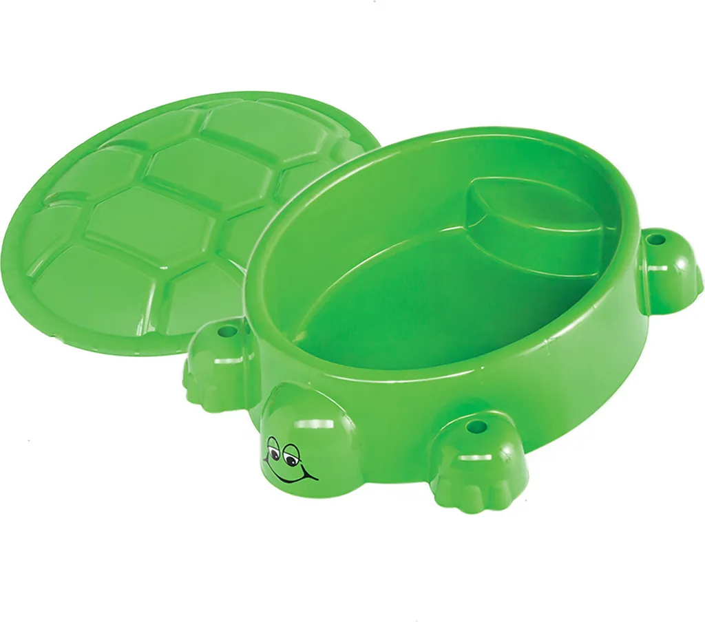 Bac à sable vert avec couvercle rigide 95 cm - Protection sable propre - 4