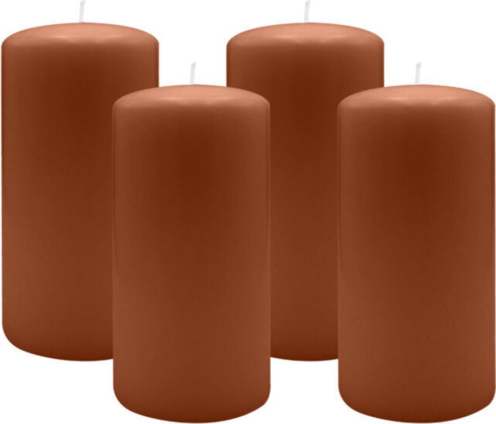 4er Set Adventskranzkerzen Haselnuss Ø 100 x 200 mm