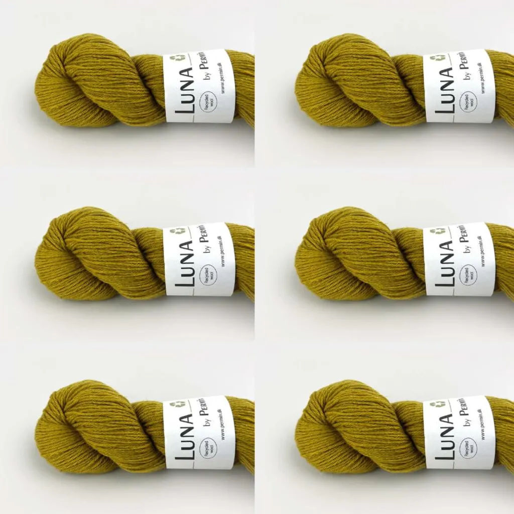 Laine Éthique Vert Olive Luna by Permin - Lot 6 Paires sans Mulesing