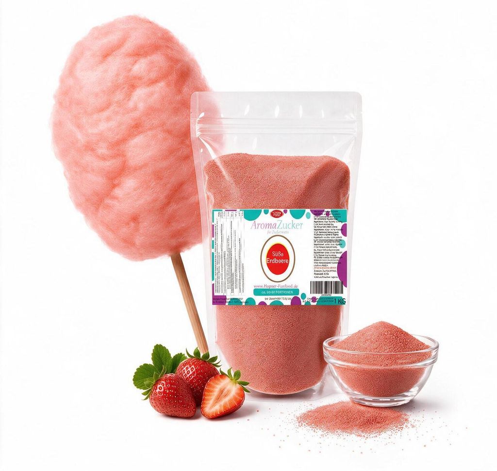 Zucchero aromatizzato per zucchero filato gusto fragola Immagine del prodotto 