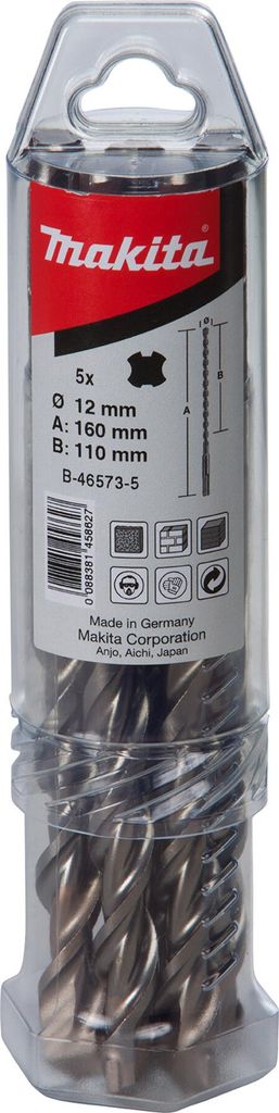 Makita HM Bohrer V-PLUS, Ø 6,5 mm, Länge 160 mm, SDS-plus, 5 Stk.