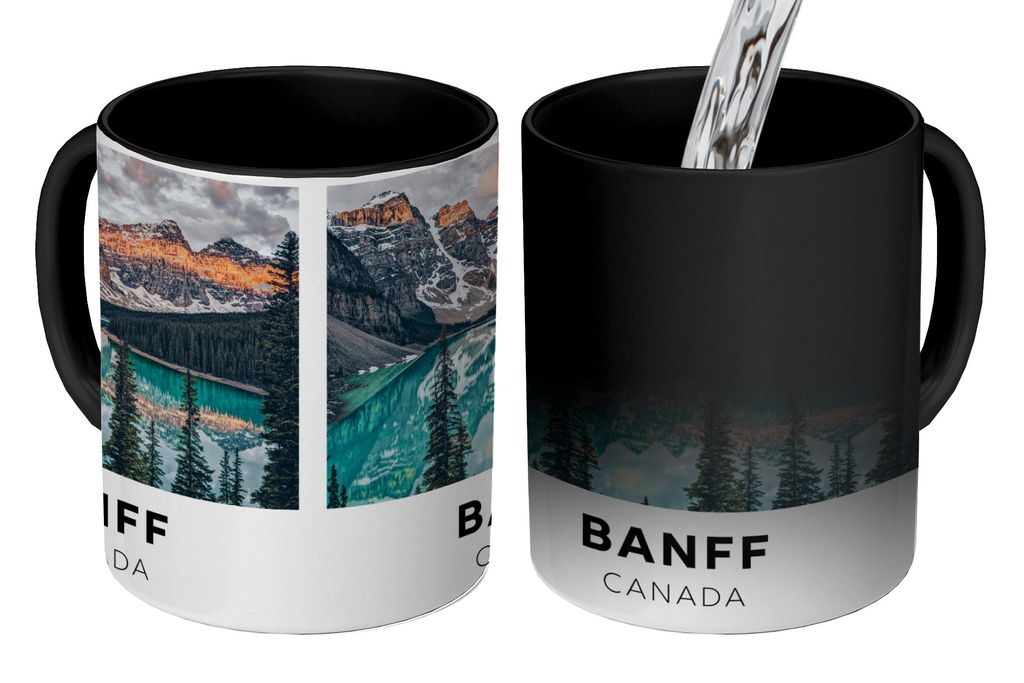 KitchenYeah Zauber Tasse Zaubertasse Magic Kanada - Natur - Wasser - Berge 350 ml Farbwechsel Becher Geschenk Geschenkidee - Magic-Tasse - Fotota...