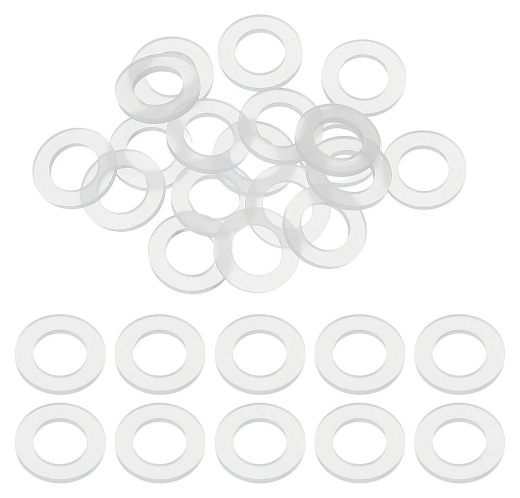 20 Stück M6 Silikonringe, 6 mm Innendurchmesser, 10 mm Außendurchmesser, 1 mm dick, Dichtungsringe, O-Ring-Abstandshalter, Ringe, Dichtungen, Hah...