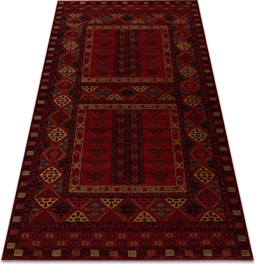 Wollteppich KASHQAI 4346 300 orientalisch, geometrisch rotwein rot 67x130 cm