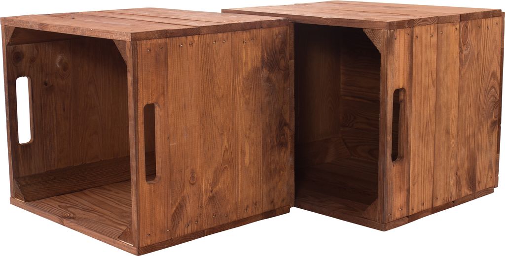 2er Set Holzkiste "used" für Kallax Regale 33cm x 37,5cm x 32,5cm Regalkiste rustikal Einsatzkiste als Küchenregal Obstkiste Weinkiste Wandregal ...
