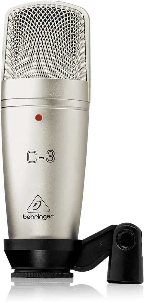 Microphone pour enregistrement chant et podcast Behringer C-3 Argent