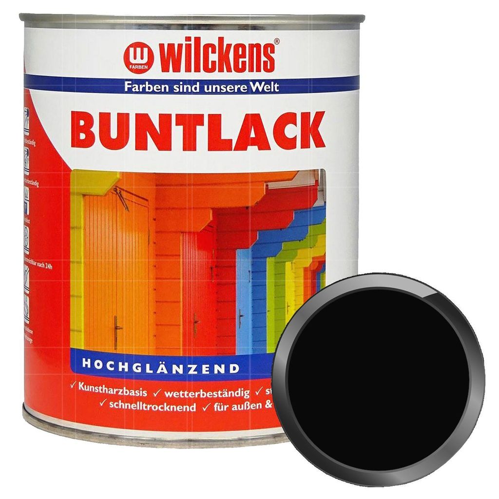 Wilckens Buntlack RAL9005 Tiefschwarz hochglänzend 0,375l Produktbild 