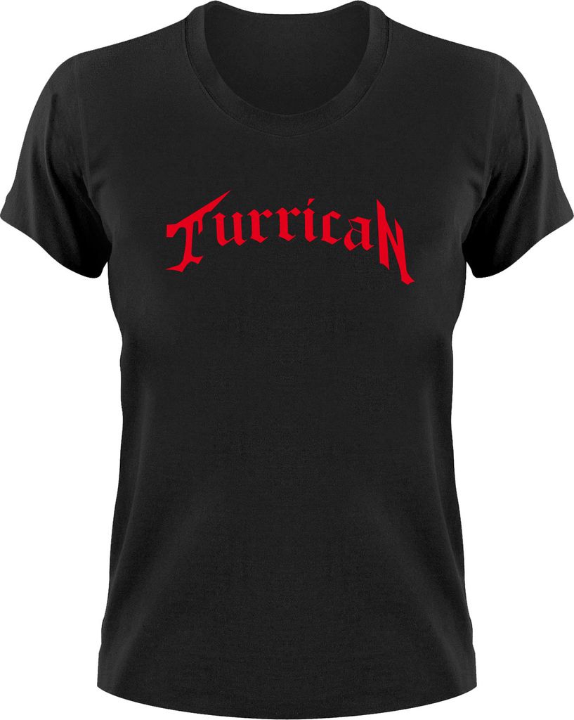 Styletex23 T-Shirt Turrican Classic Retro Logo, Damen schwarz, L