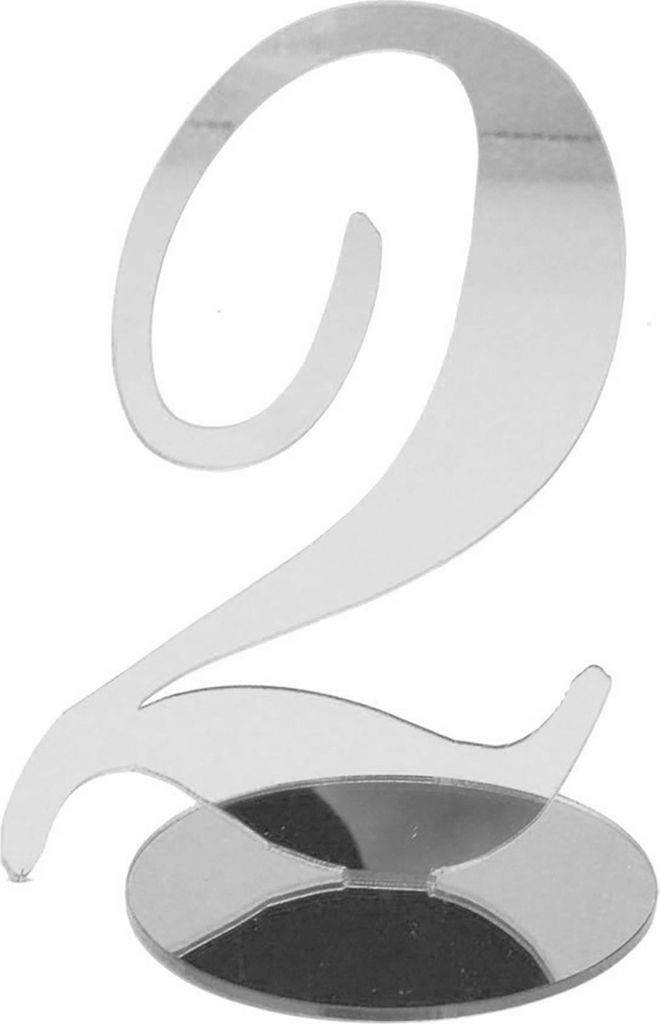 SEAT -NUMMER -KARTE GLOSSY Fügen Sie Atmosphären Spiegel Oberfläche Stehzeit Hochzeit goldener Tischnummer Fest Vorräte-Silber 2