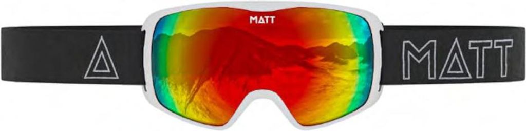 MATT Skibrille Ski Collection Kompakt Mask Cherry - Weiß mit Rot