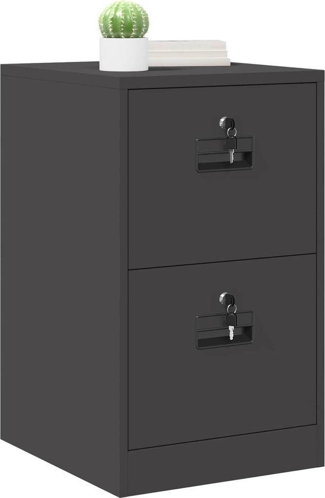 Eleganter Möbel Aktenschrank Schwarz 44 x 50 x 106,5cm Kaltgewalzter Stahl - CJG472361 - Schränke & Zubehör