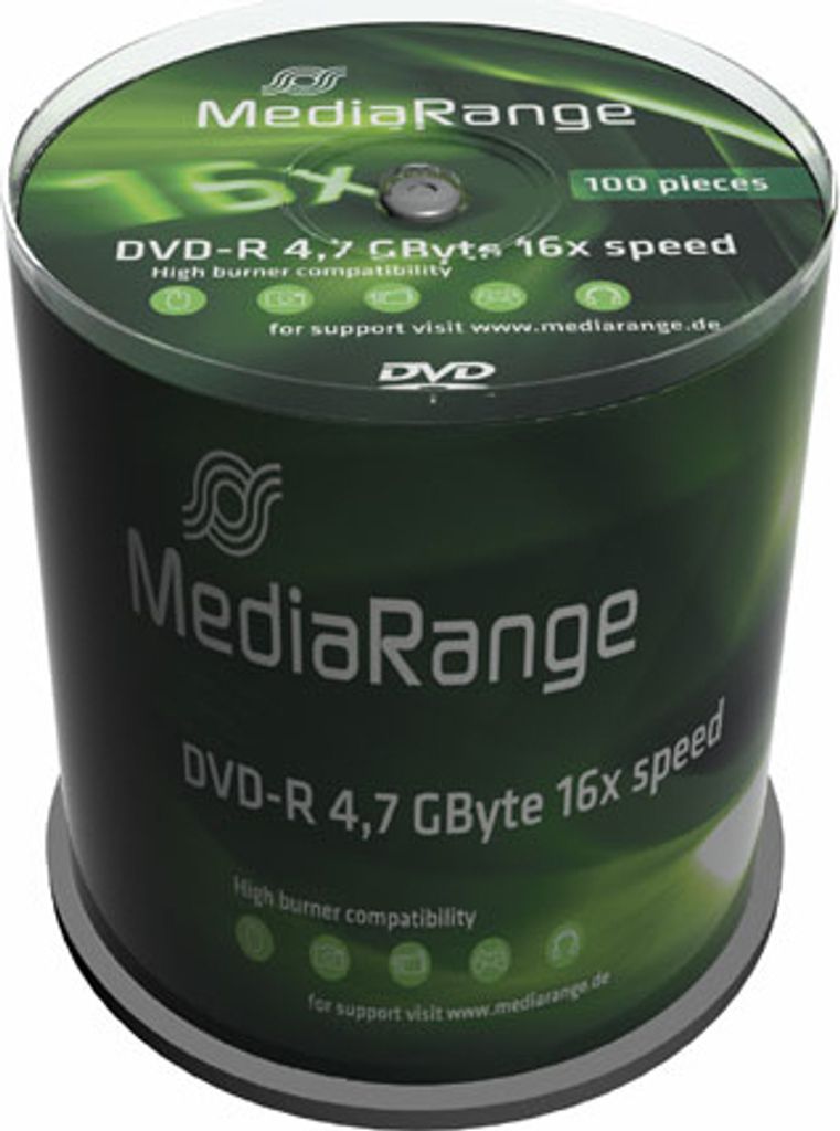 MediaRange DVD-R 4,7 GB 100 ks vreteno 16x Obrázok produktu 