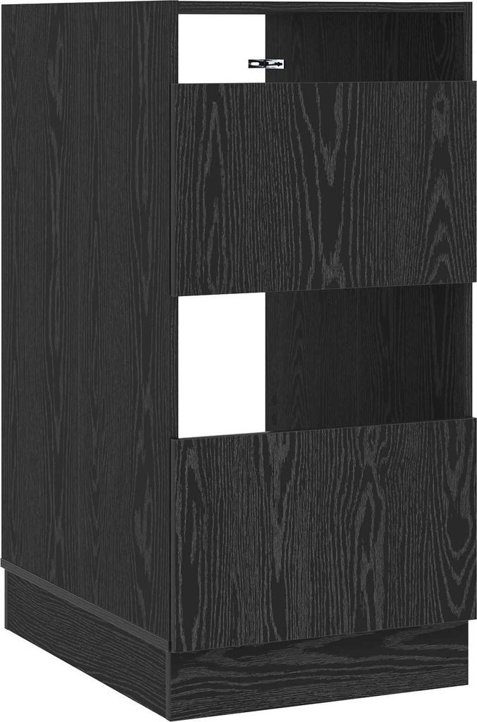 Wäscheschrank mit Tür Schwarz Eichen-Optik 50 x 68 x 102 cm