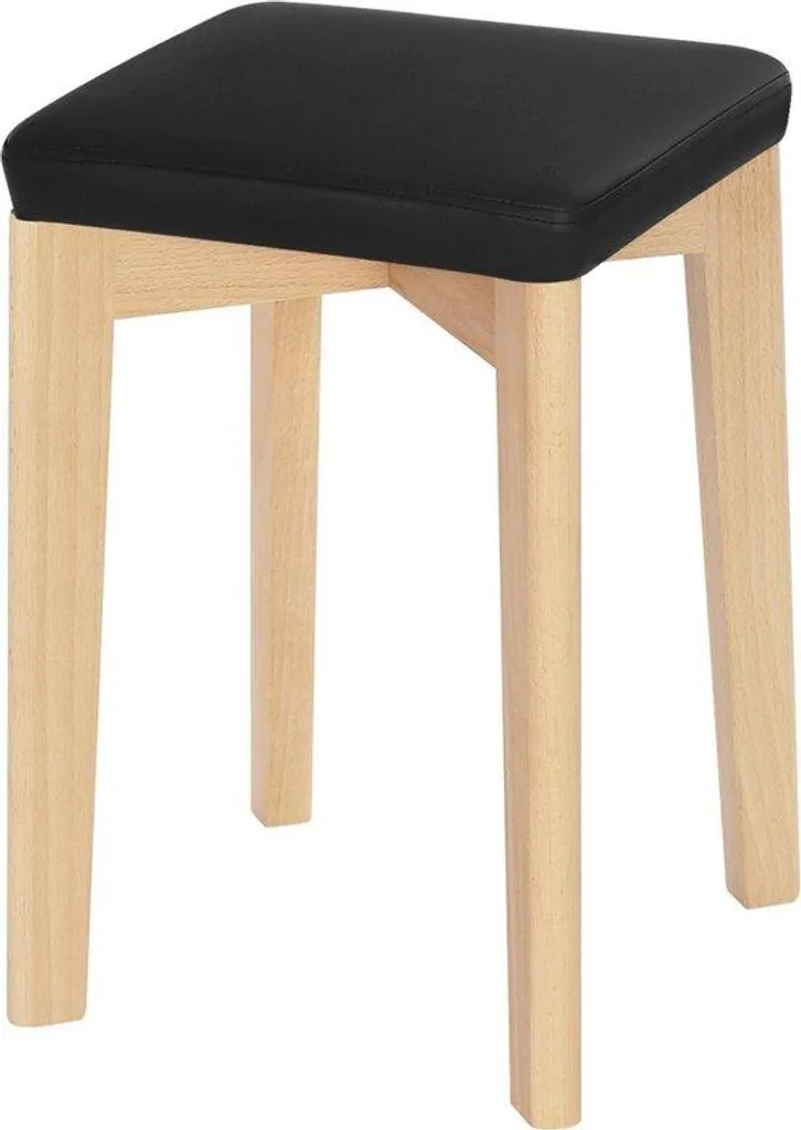 Lot de 2 tabourets de bar en bois noir style rustique et robuste