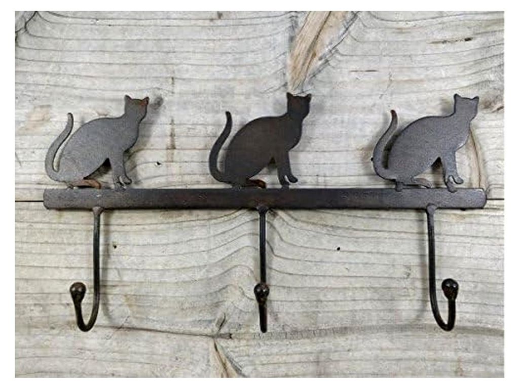 Hakenleiste Katze aus Metall - Wandhaken - Garderobe - Landhausstil