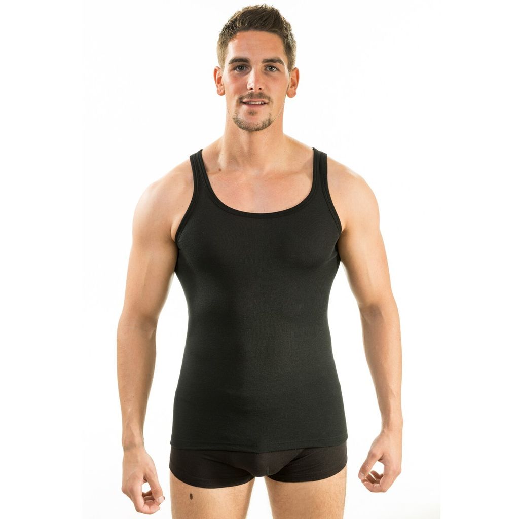 HERMKO 63000 Herren Funktionsunterwäsche Unterhemd (Weitere Farben), Größe:D 6 = EU L, Farbe:schwarz