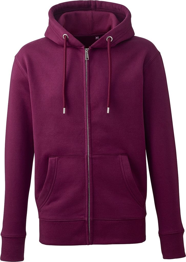 Anthem - Hoodie mit durchgehendem Reißverschluss Baumwolle aus biologischem Anbau für Herren PC4318 (L) (Burgunder)