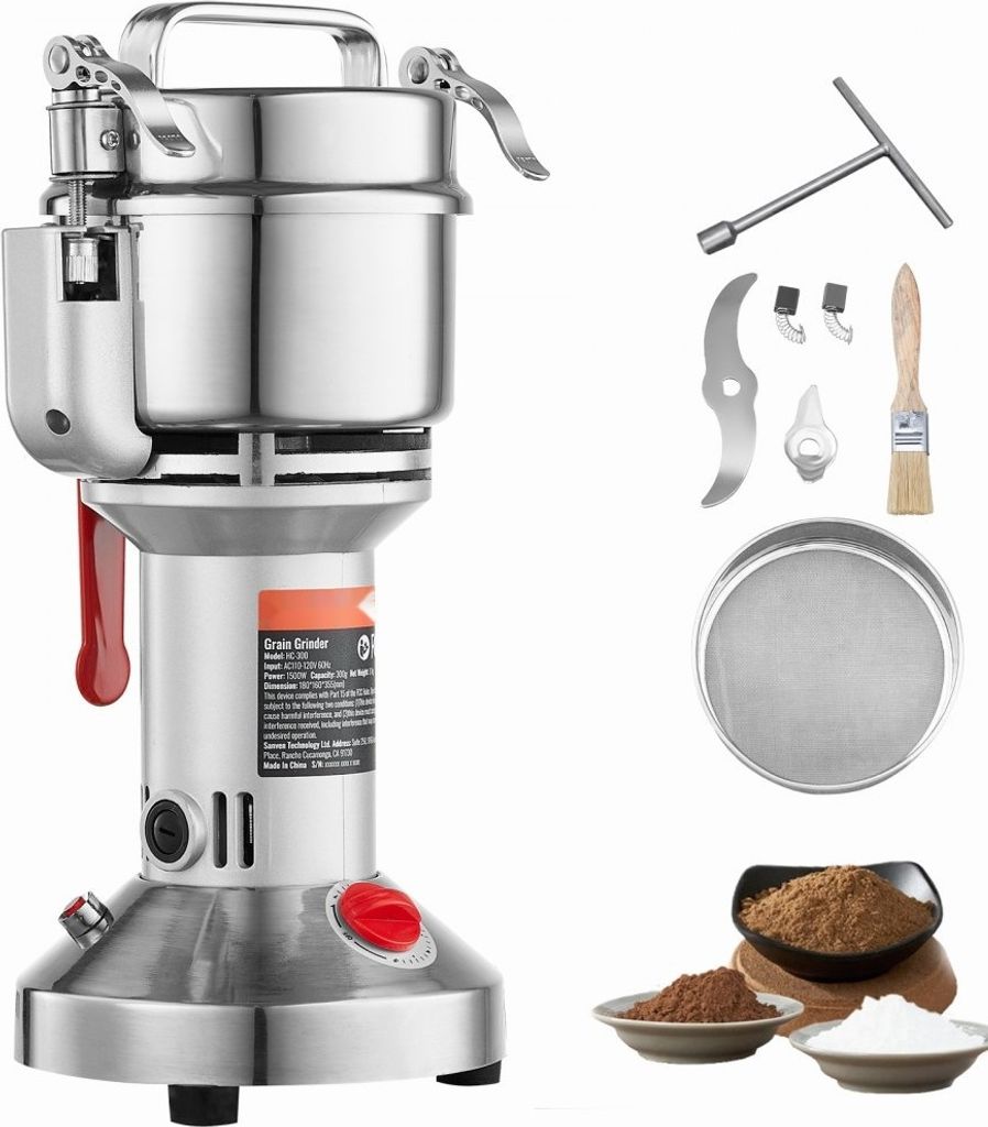 Elektrische Getreidemühle 1500W - Maismühle 300g - Gewürzemühle - Multifunktionale Mühle für Zuhause - Ideal für Körner und Gewürze