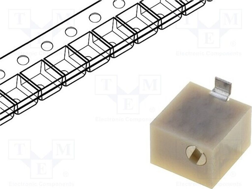1x Potentiometer: für den Einbau stehend, 10kΩ 250mW 3214X-1-103E SMD Potentiomet