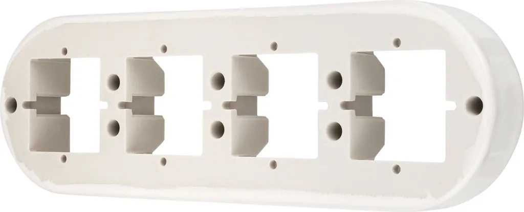 Cadre porcelaine rétro apparent 4x PR1 blanc pour interrupteur mural