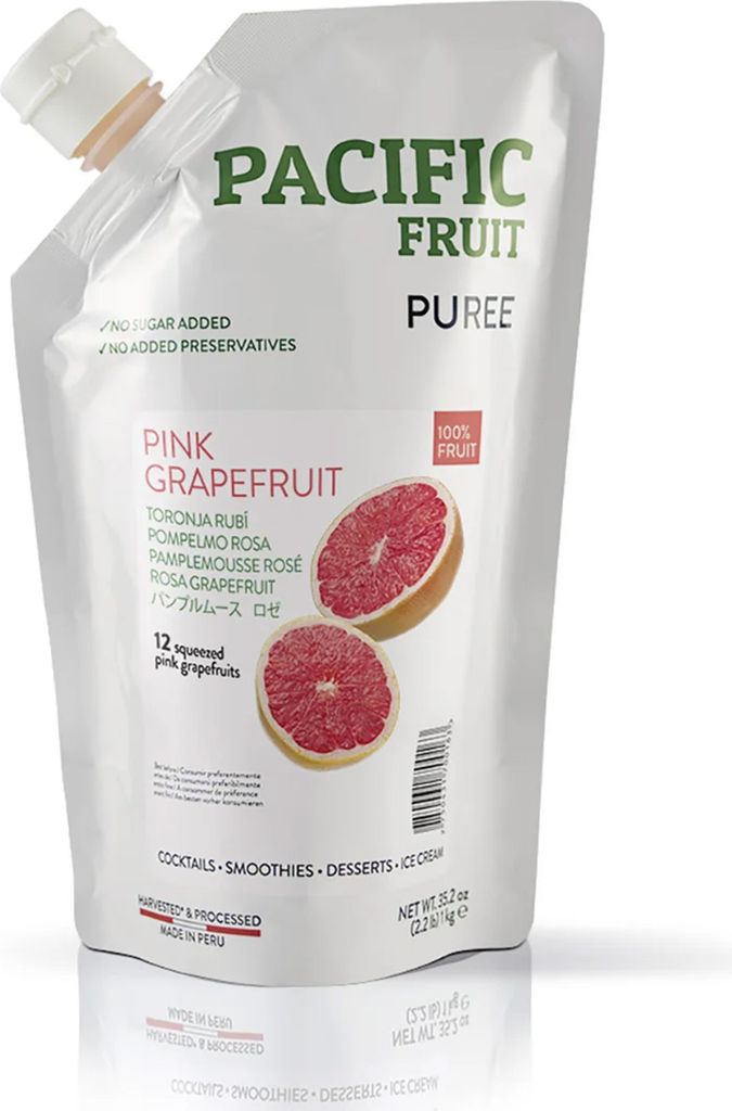 Pacific Fruit Püree Pink Grapefruit 1kg Fruchtpüree perfekt mit Schokolade, Beeren & Gemüse, als Dressing, Sauce & Vinaigrette, zu 100% echte Fr...