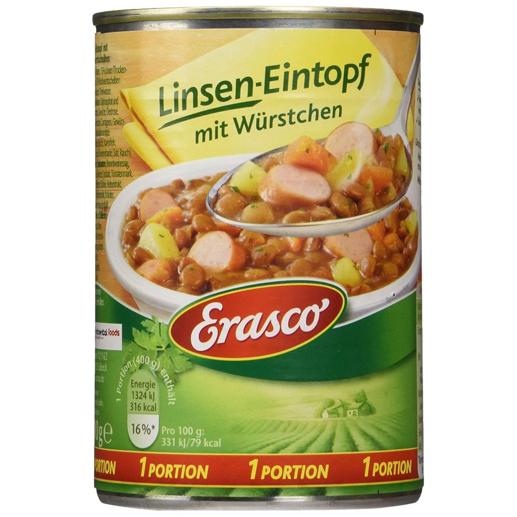 Erasco gulasz z soczewicy z kiełbasą dla całej rodziny 400g Zdjęcie produktu 