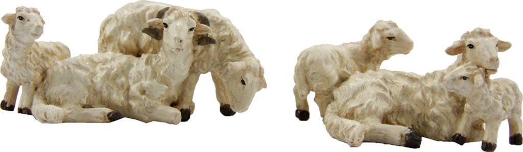 2x FADEDA Schafset / Höhe:4 cm / handbemalt / detailgetreue Krippen Figuren - Weihnachten Tisch Dekoration Krippe Zubehör