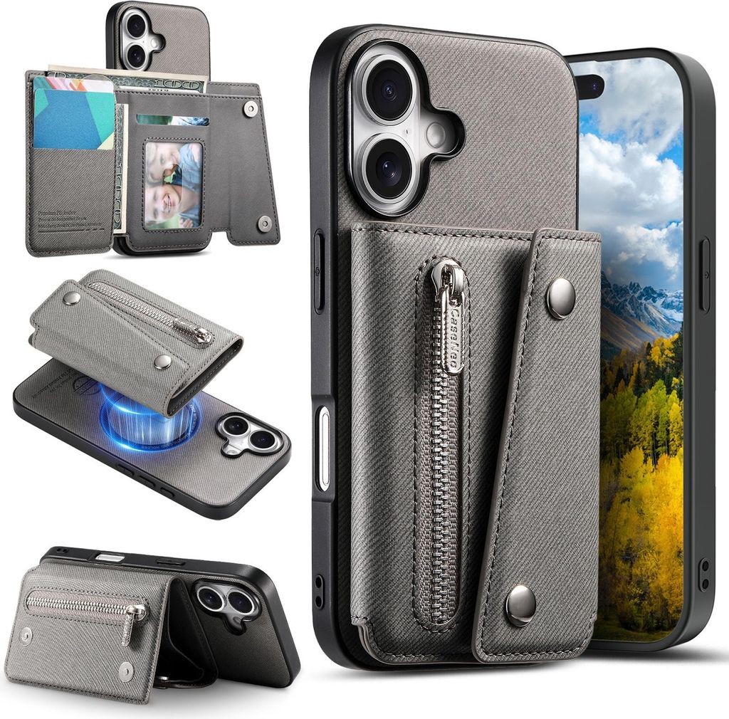 INF Magnetische Brieftasche Hülle für iPhone 17 Air - Kunstleder Kartenhalter & Ständer