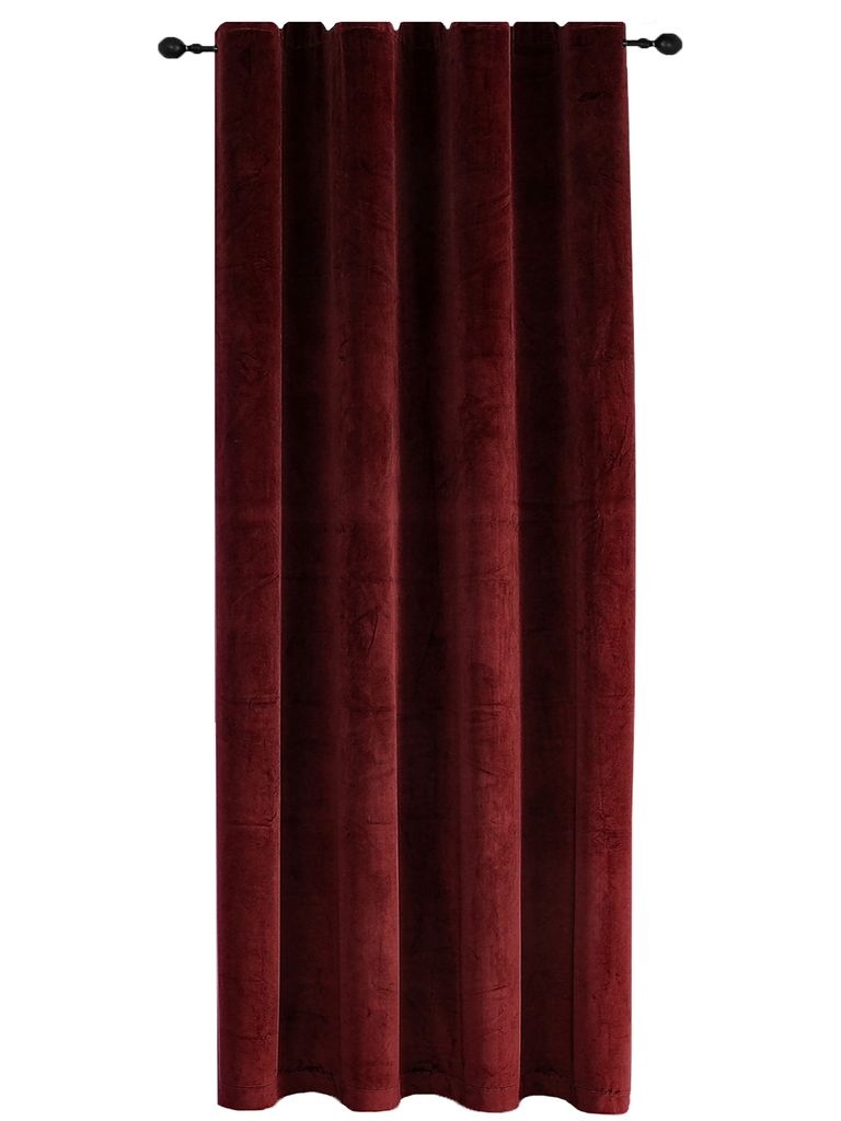 Verdunkelungsvorhang Samt weich 140x225 cm Bordeaux Vorhang Kräuselband blickdicht Gardine abdunkelnd U-Band