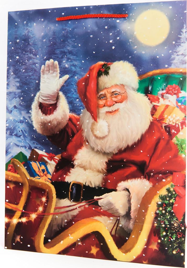 Weihnachtsgeschenktüte 31x42cm - Nikolaus Geschenktasche Papier - Festliche Verpackung Groß