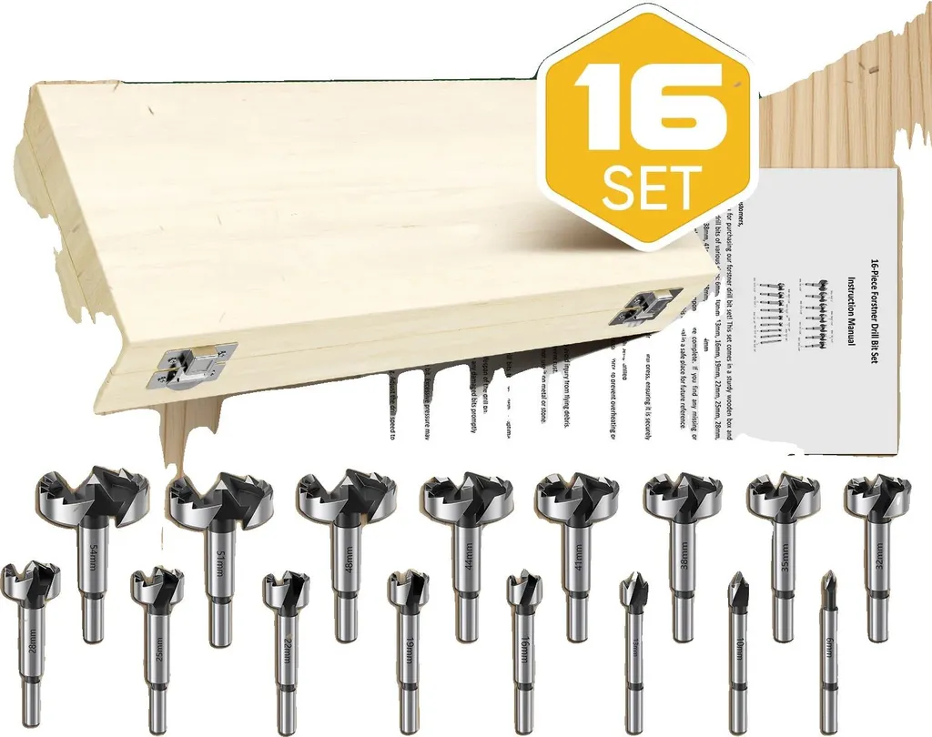 Kit 16 Punte Elicoidali HCS Argento - Massima Precisione Foratura Legno