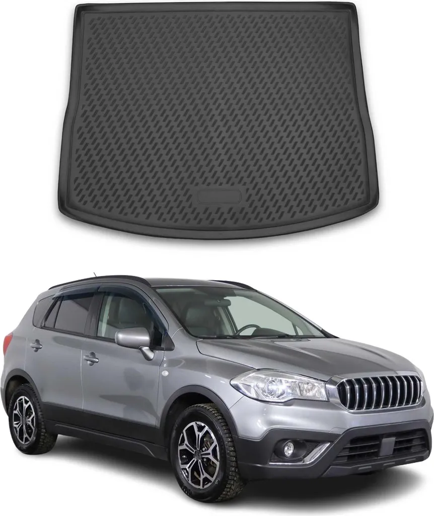 MOTOS Set di tappetini in gomma e tappetini per il bagagliaio per Suzuki SX4 2006-2014 Migliorare il comfort di viaggio con tappetino antiscivolo auto 3D- tappetini per tutte le stagioni auto, protezi