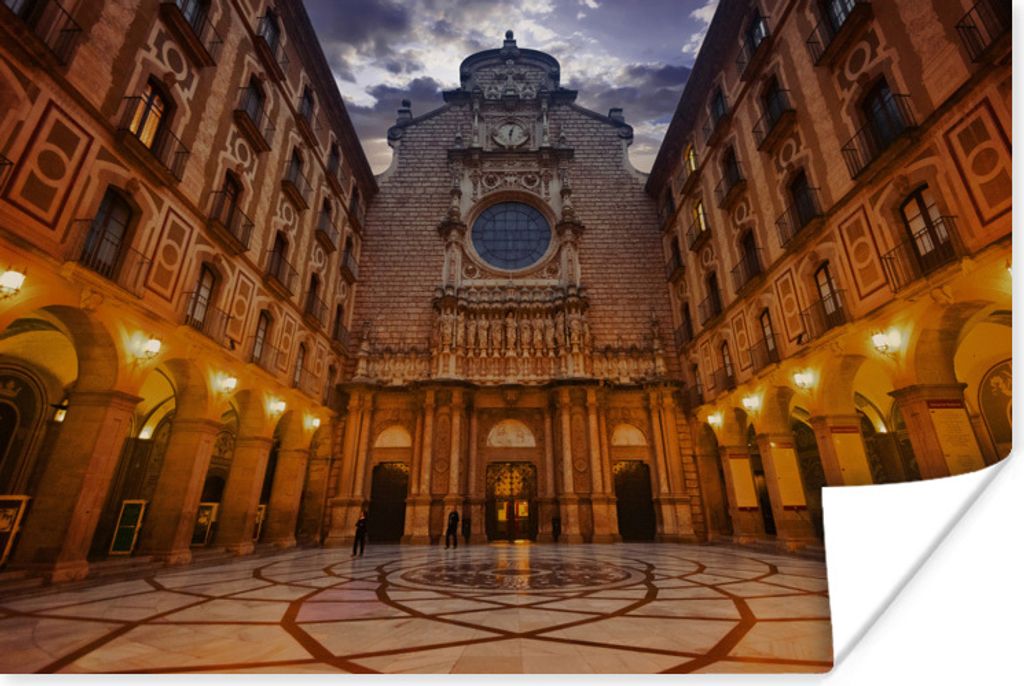 MuchoWow Poster Kloster - Abend - Barcelona 30x20 cm - Plakate - Print