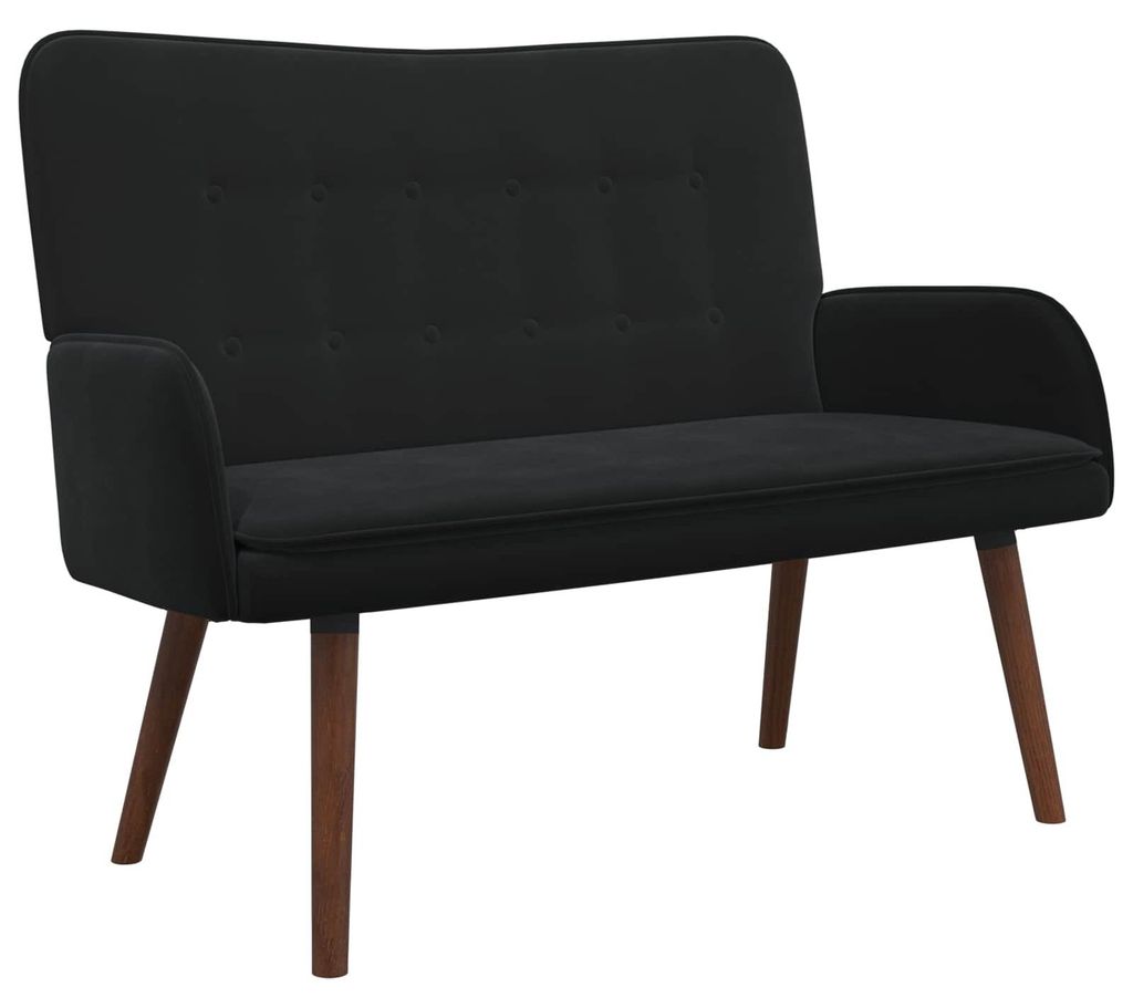 vidaXL 2-Sitzer Sofa Schwarz 115 x 61 x 87 cm Samt (V)