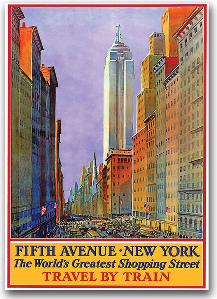 Poster - Canvas - Leinwand - 59,4 cm x 84,1 cm - Fotoposter - Leinwandkunst - New York Fifth Avenue