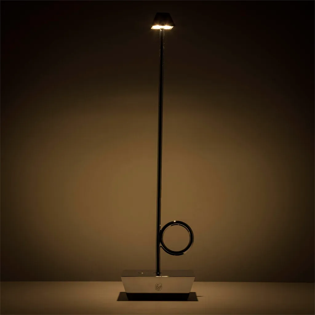 Lampe de Table Sans Fil Broggi Bugia Chromée avec Batterie Rechargeable USB - 2