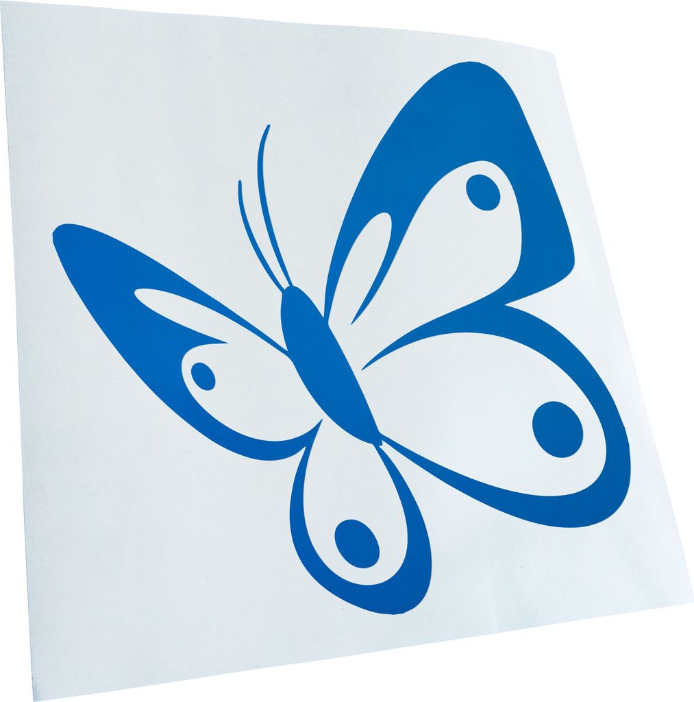 Kiwistar - Autoaufkleber - azurblau - 60 x 55 cm - Schmetterling - Heckscheibenaufkleber - Aufkleber für Auto Kfz Fahrrad, LKW, Truck Mofa