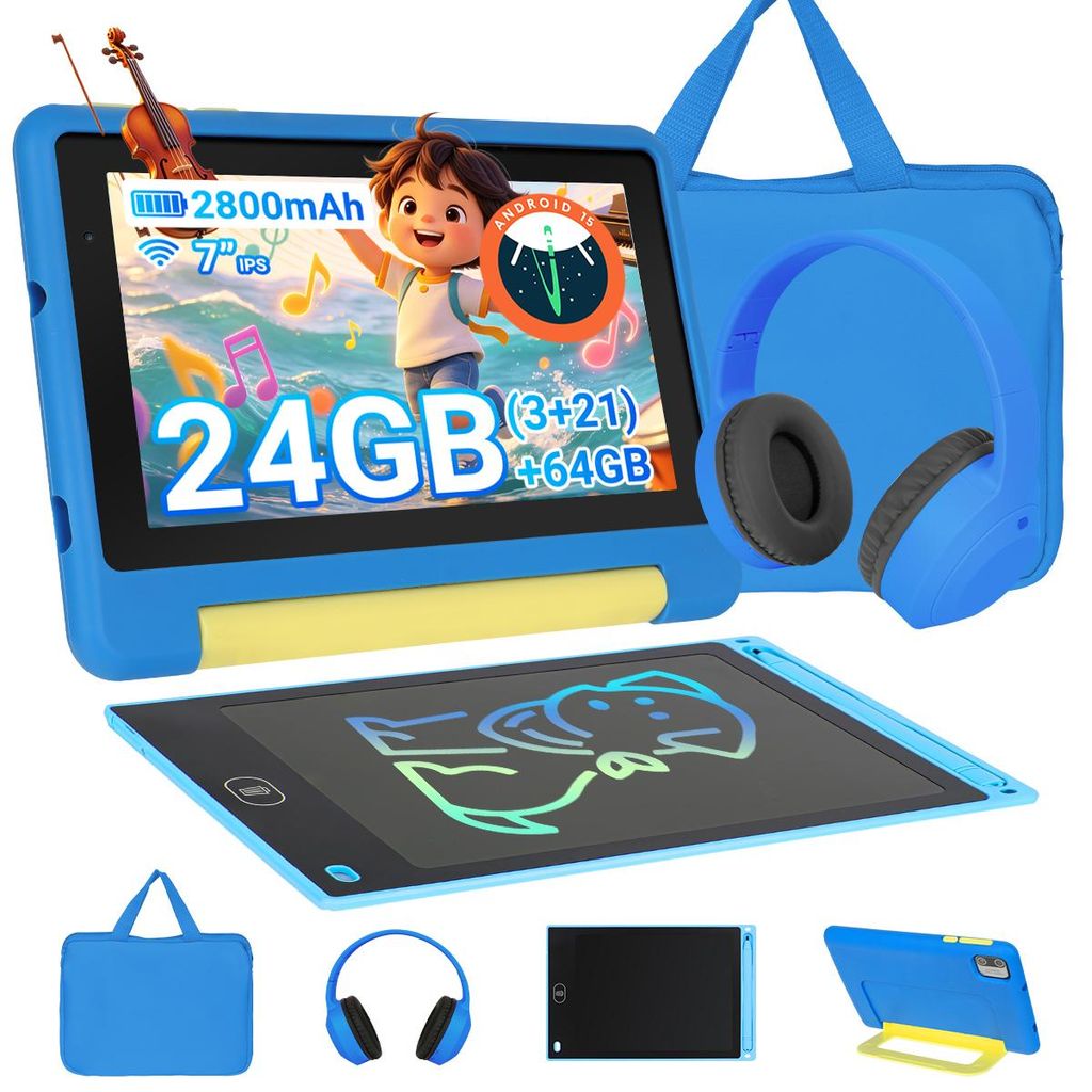 Tablette JENBIZZ pour enfants, écran de 7 pouces avec étui Image du produit 