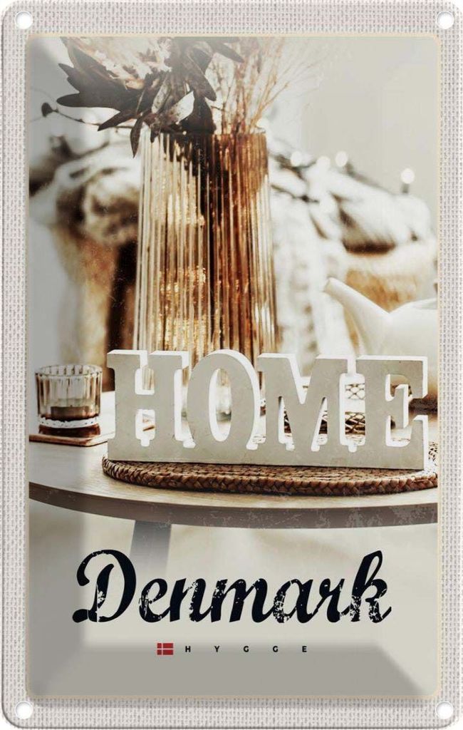 vianmo Blechschild 18x12 cm Dänemark Wohnung ration weiß Home Bildmotiv Reisemotiv Abenteuer Reisen Urlaub