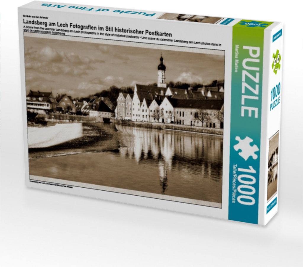 Calvendo Ein Motiv aus dem Kalender Landsberg am Lech Fotografien im Stil historischer Postkarten 1000 Teile Puzzle quer 640x480mm, Marten Martina;...