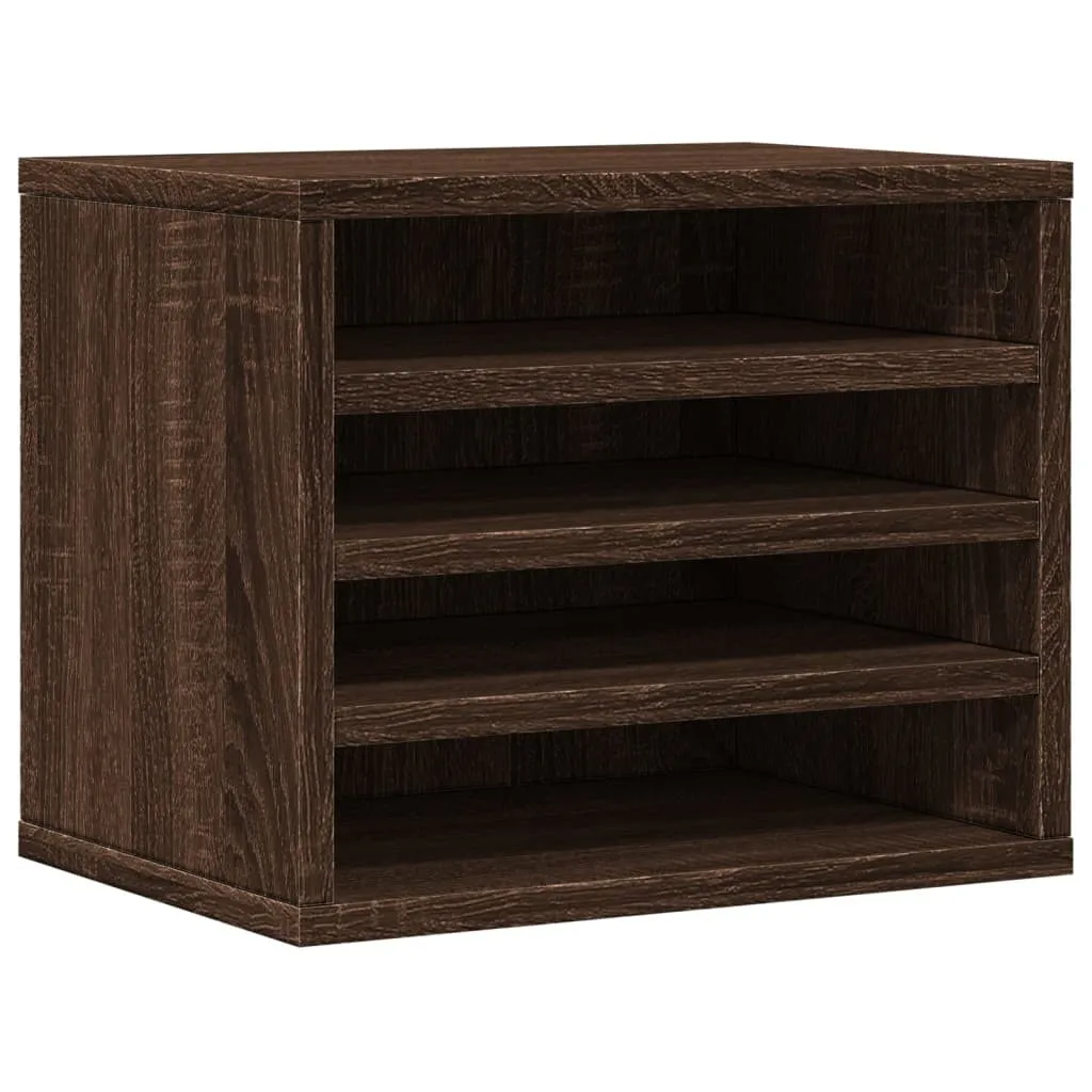 Organisateur de bureau en chêne marron 36x26x29,5 cm pour tri de documents