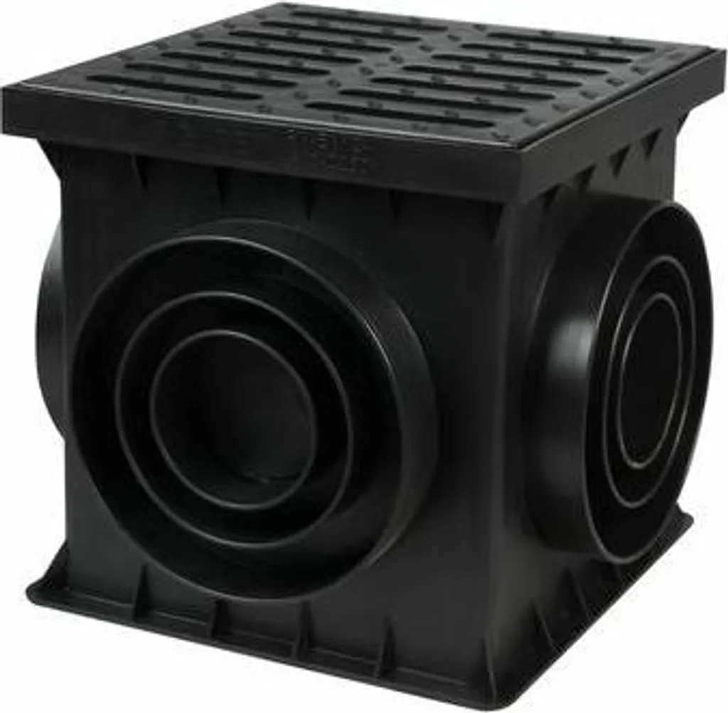 Évacuation pour terrasse et jardin : regard 25x25 cm et grille fonte
