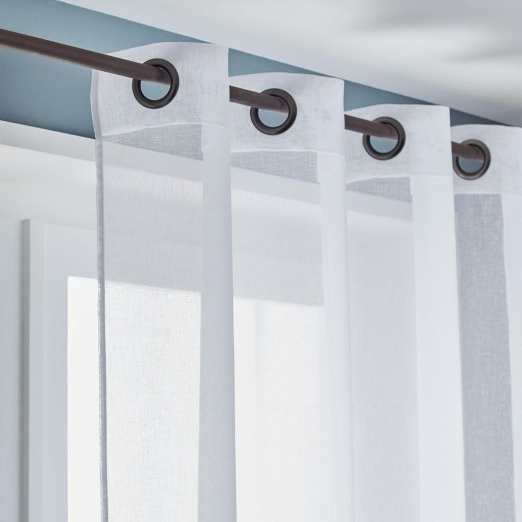 Weißer transparenter Vorhang Linette, B. 145 x H. 240 cm